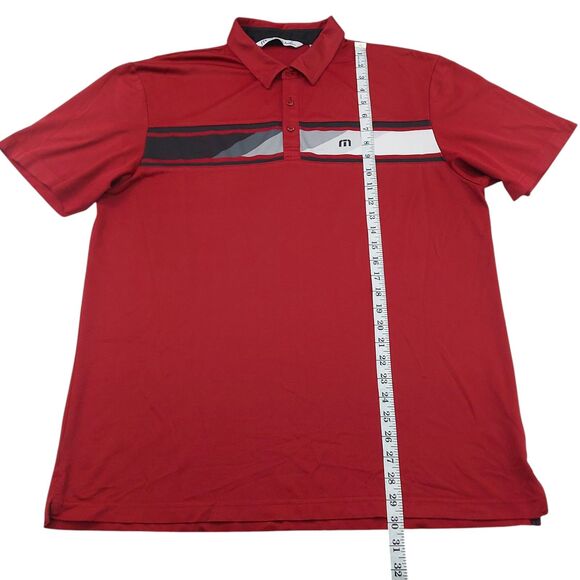 Travis Mathew Polo Shirt Mens XL Burgundy Short Sleeve Golf Performance Casual - Picture 10 of 11